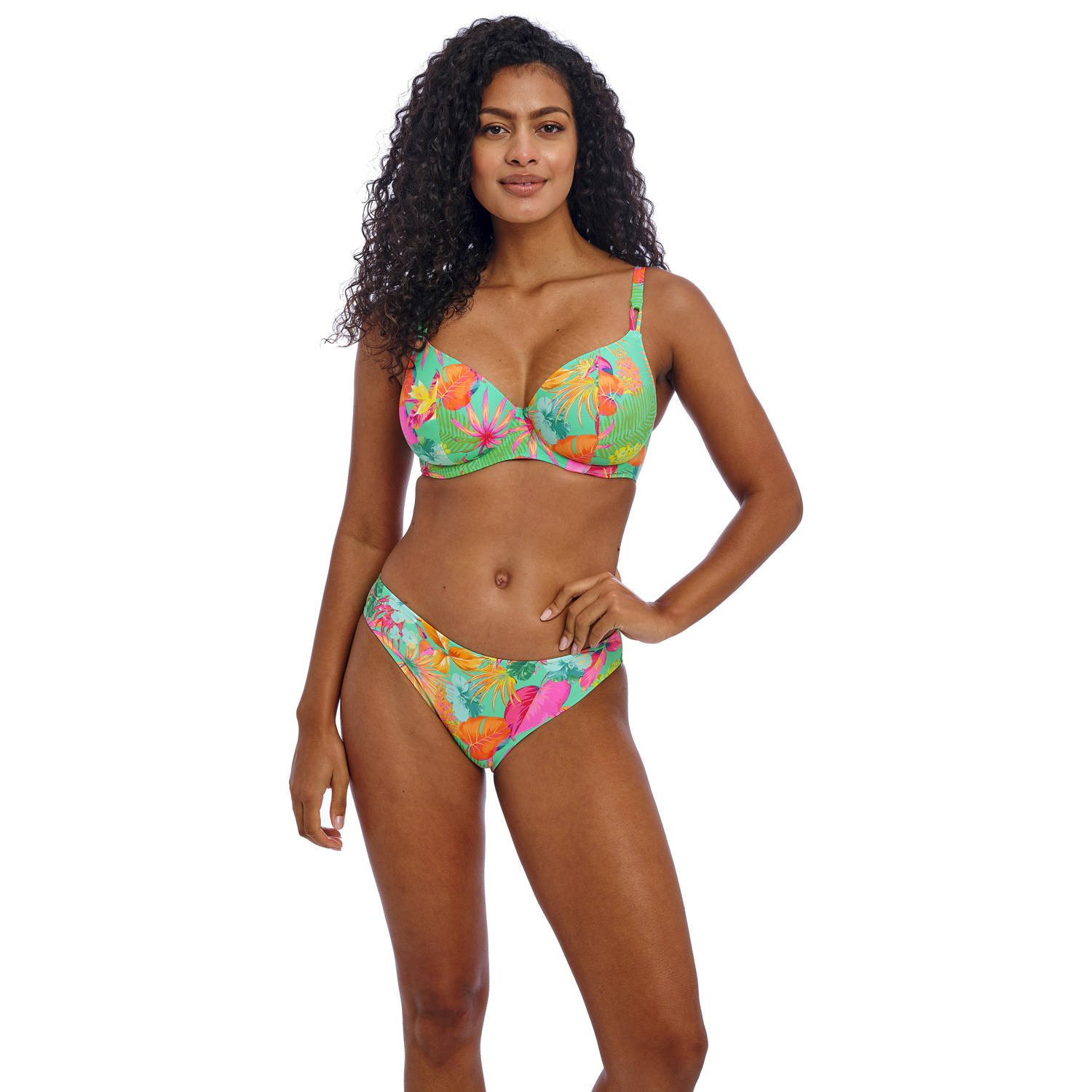 Freya niet-voorgevormde beugel bikinitop Isla Margarita turquoise roze