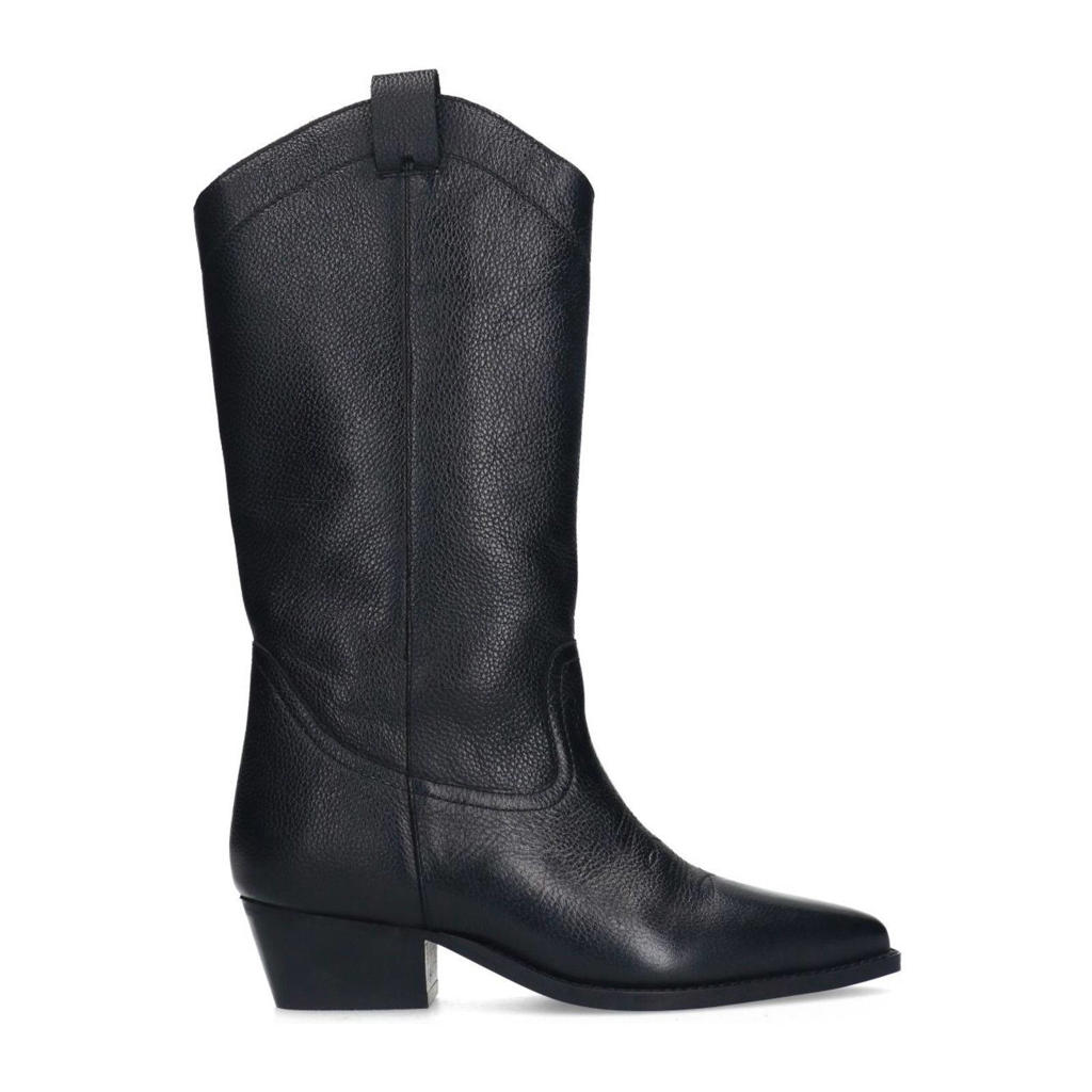 Zwarte dames Sacha leren cowboylaarzen