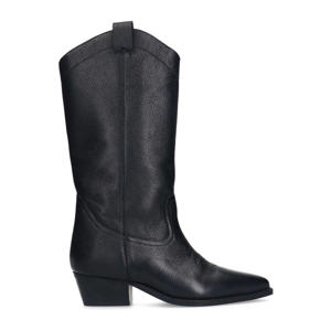 leren cowboylaarzen zwart