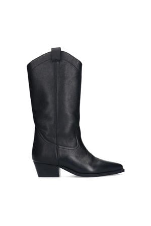 leren cowboylaarzen zwart