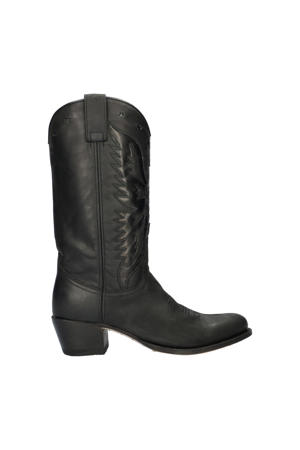 18821 Debora leren cowboylaarzen zwart