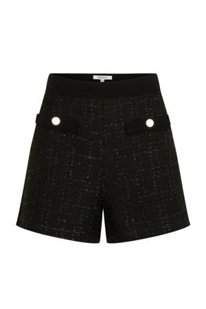 regular waist casual short zwart met lurex