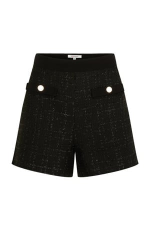 regular waist casual short zwart met lurex