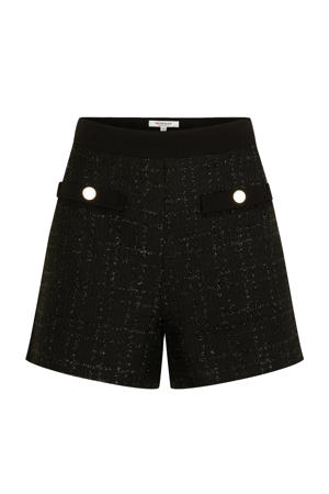 regular waist casual short zwart met lurex