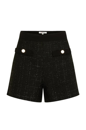 regular waist casual short zwart met lurex