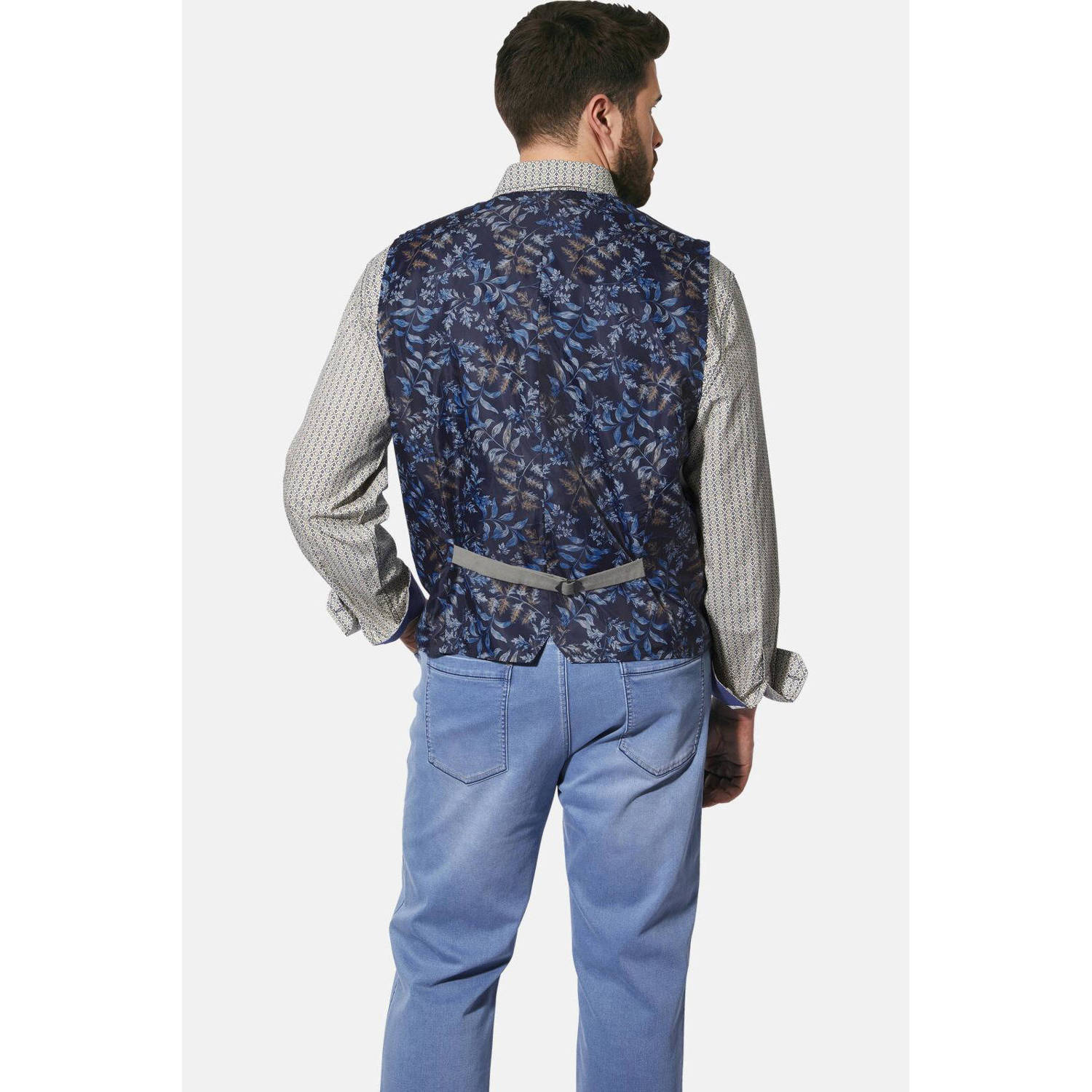 Charles Colby gilet DUKE BARNABOR Plus Size met all over print grijs