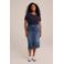 WE Fashion Curve T-shirt donkerblauw