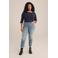 WE Fashion Curve T-shirt donkerblauw