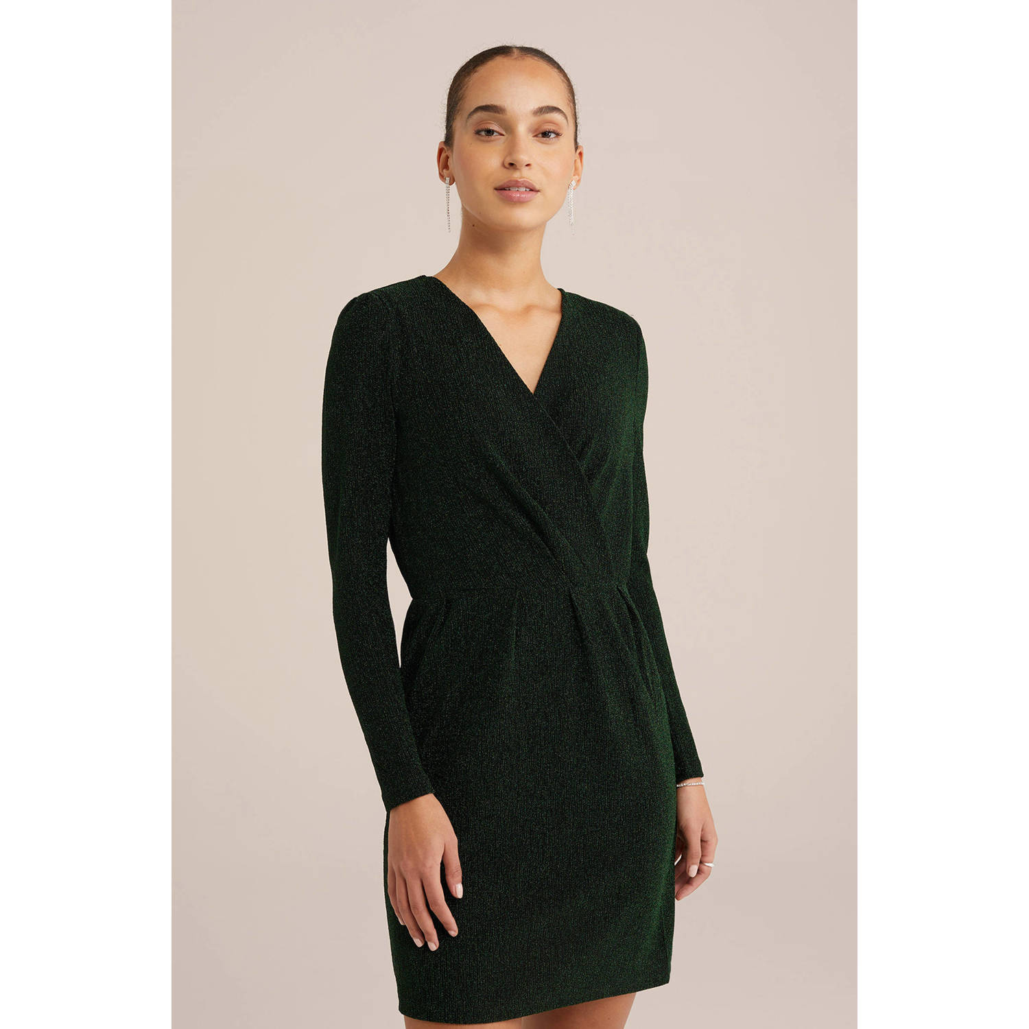 WE Fashion jurk donkergroen