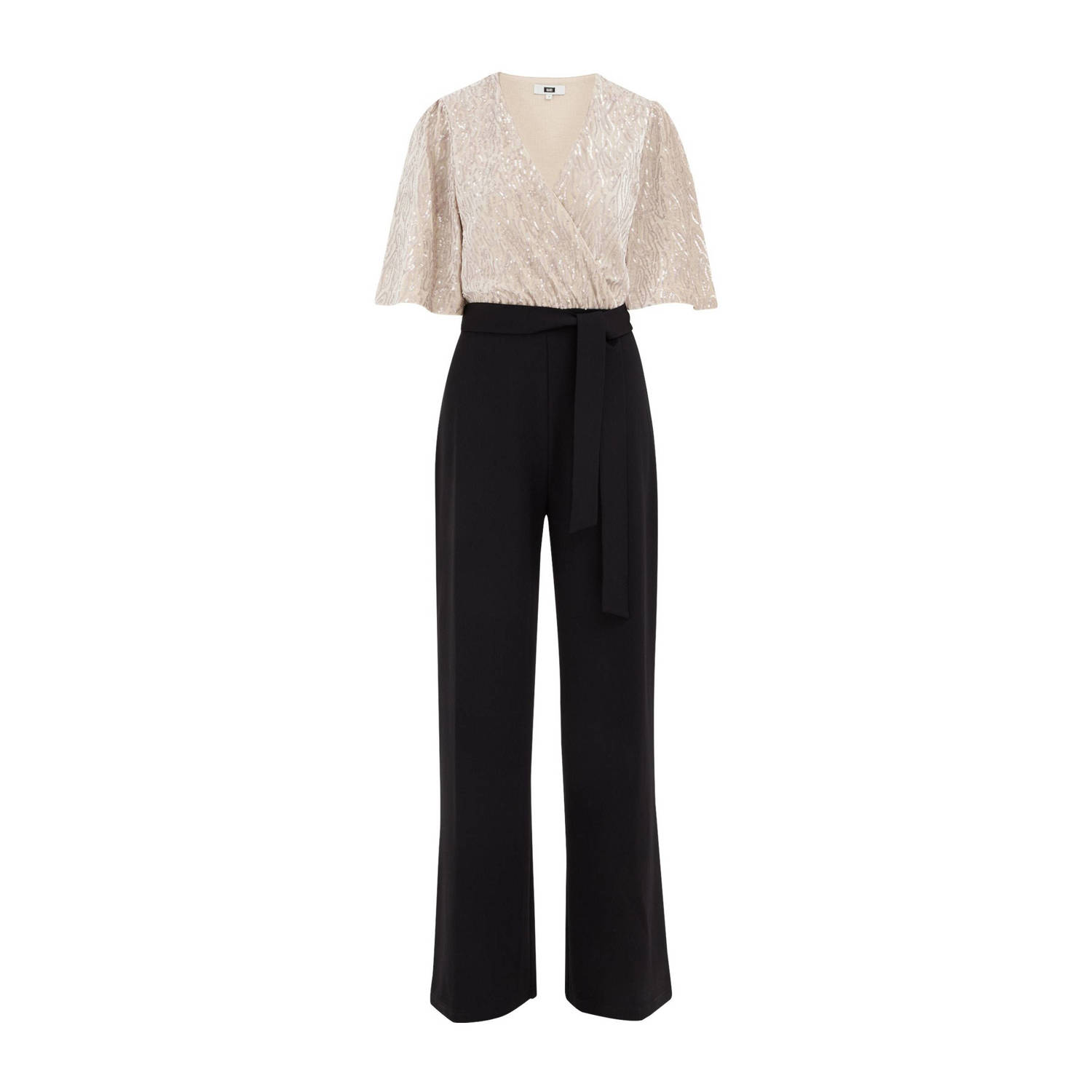 WE Fashion jumpsuit ecru zwart