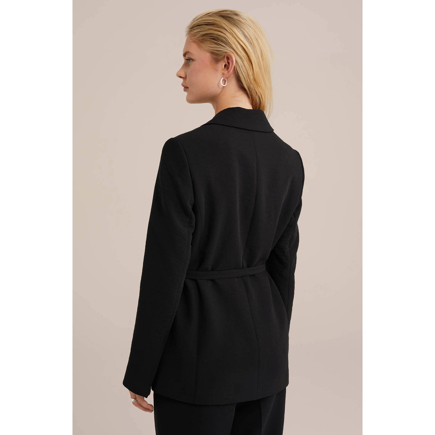 WE Fashion rechtvallende blazer zwart