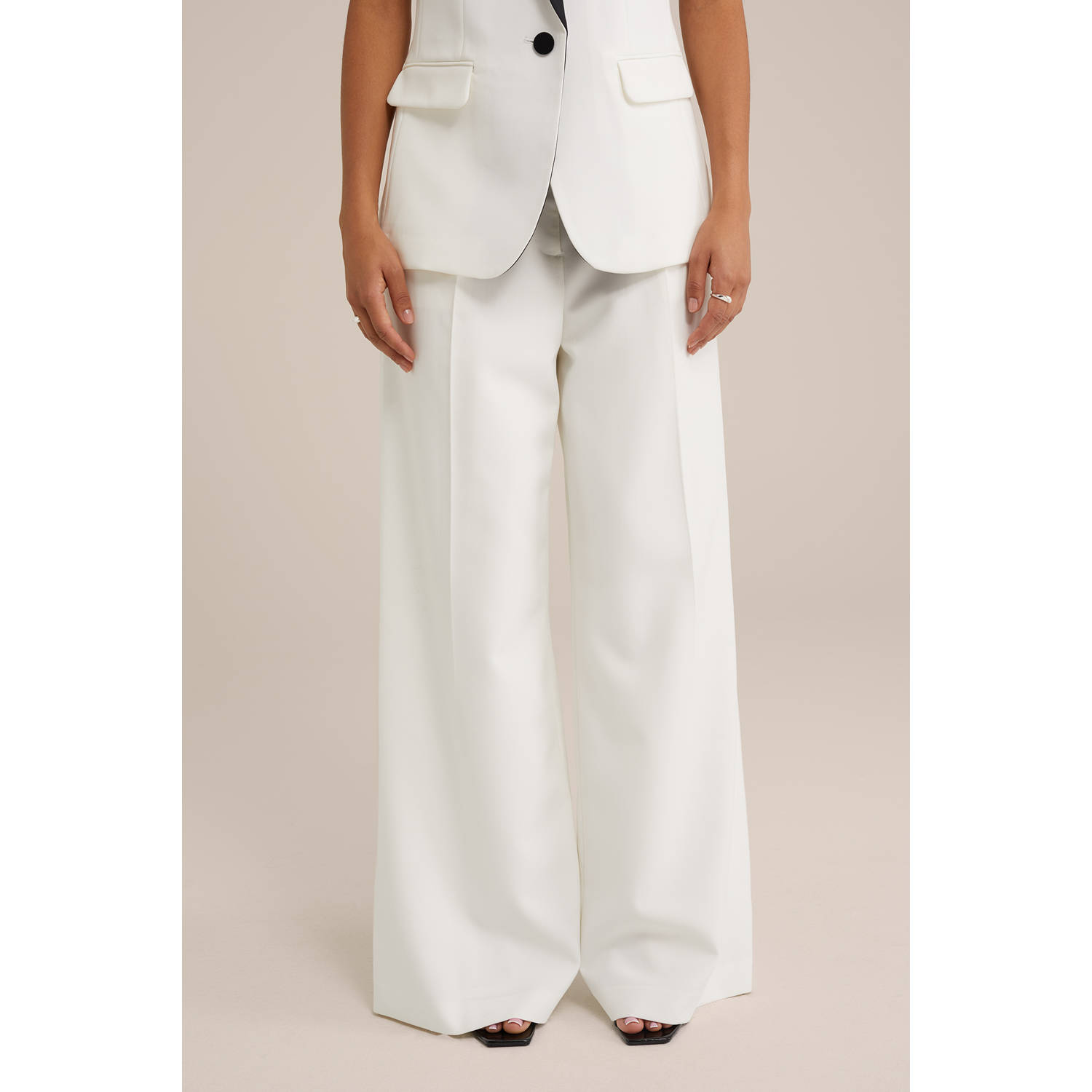 WE Fashion wide leg pantalon wit