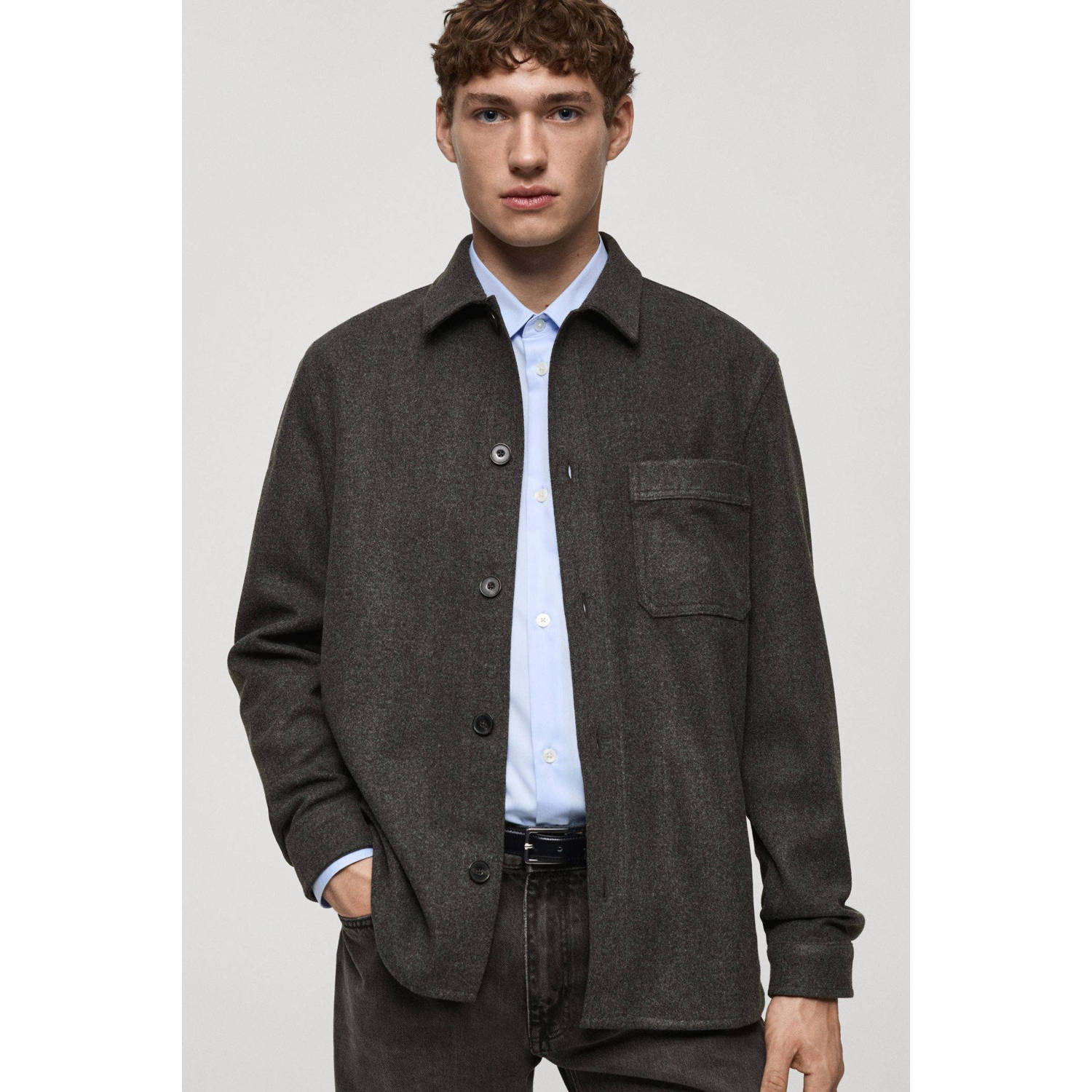 Mango Man overshirt antraciet