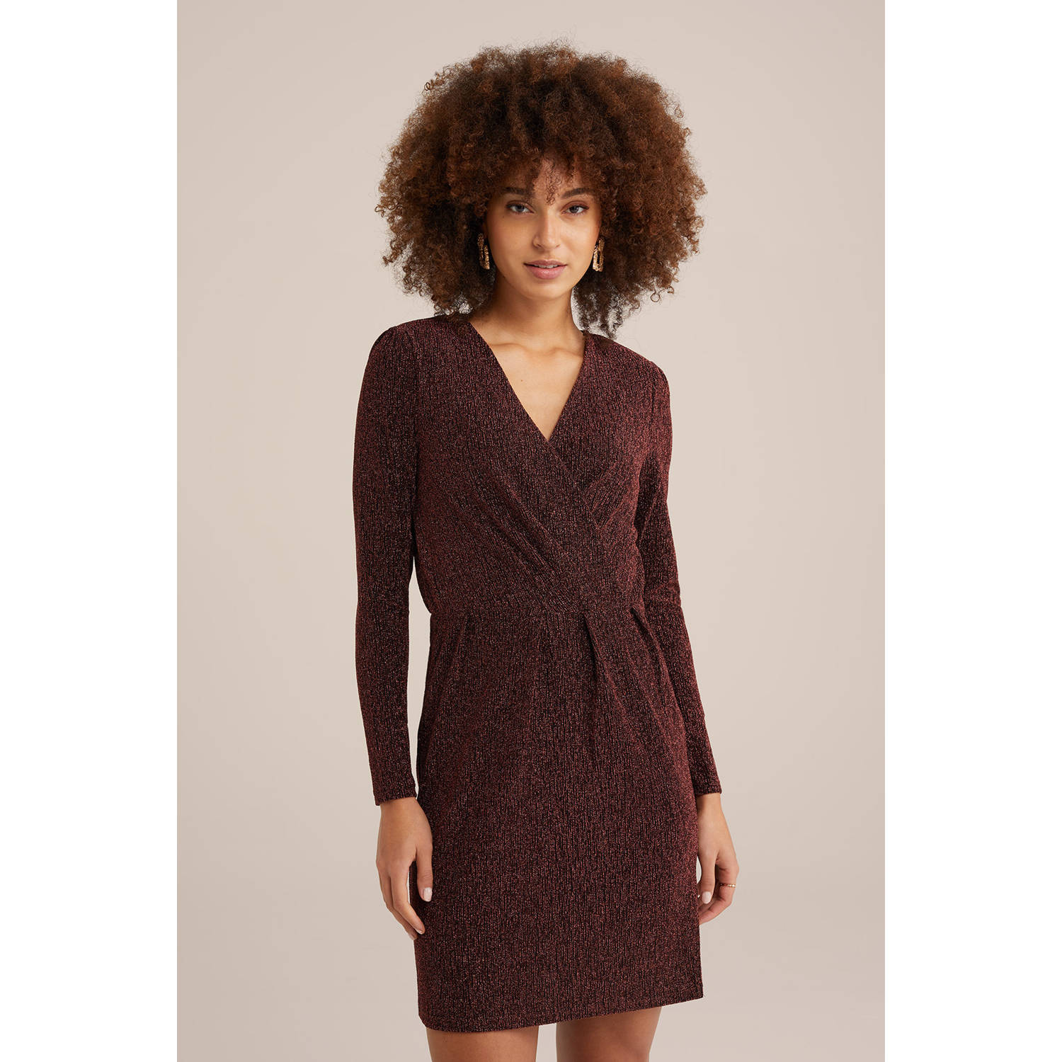 WE Fashion jurk donkerrood
