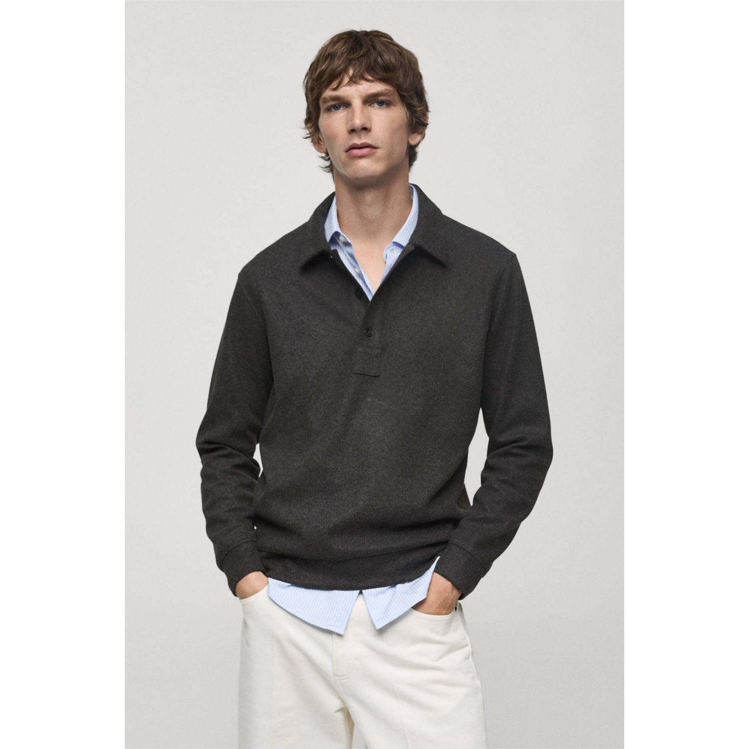 Mango Man sweater antraciet