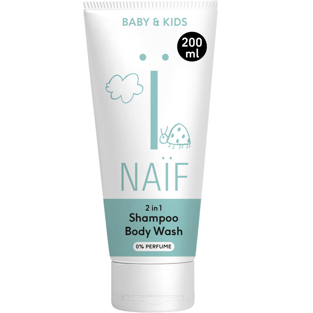 NAÏF 2 in 1 Shampoo & Body Wash 0% parfum - 200 ml