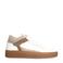 Manfield leren sneakers wit/beige