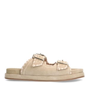 suède slippers beige