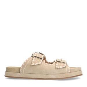 suède slippers beige