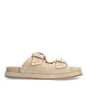 suède slippers beige