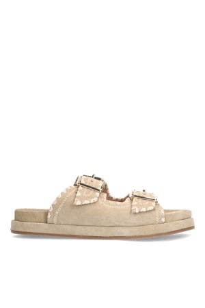suède slippers beige