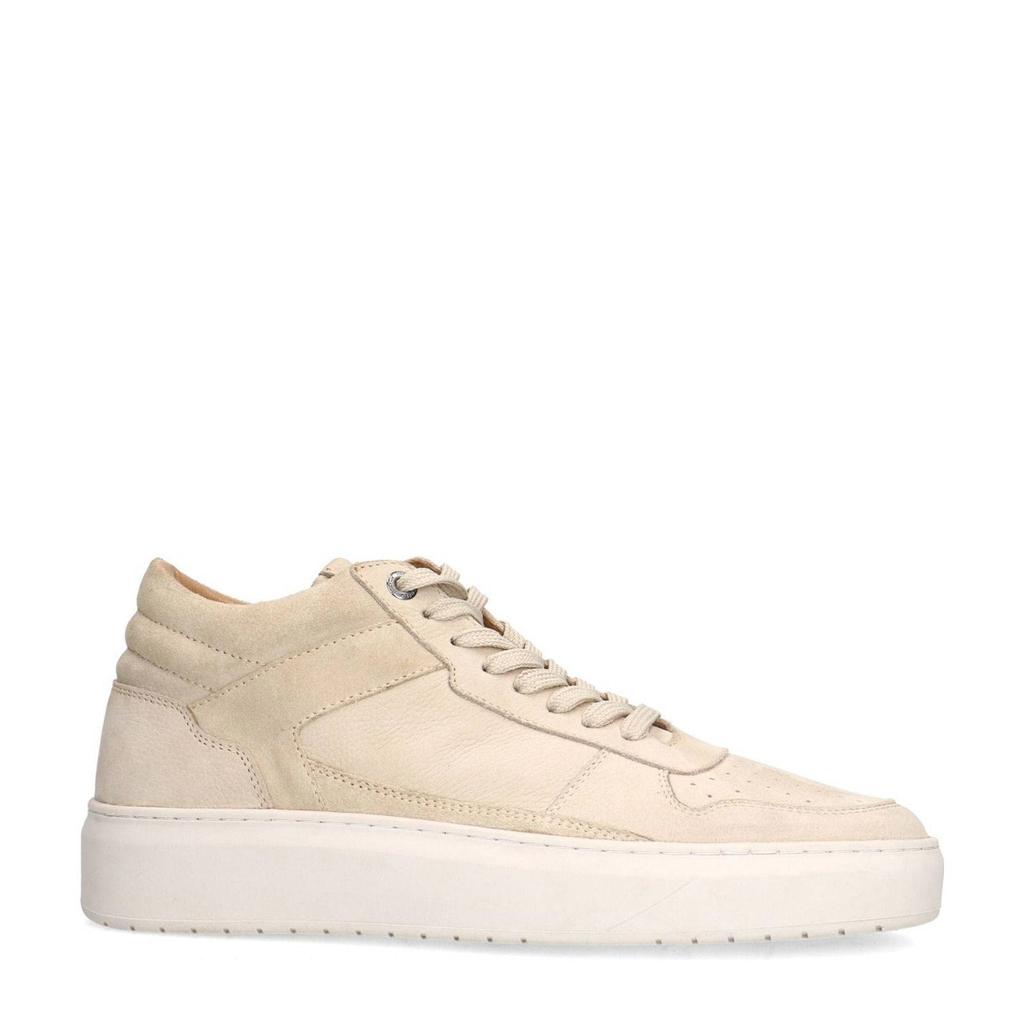 Beige heren Manfield nubuck sneakers met veters