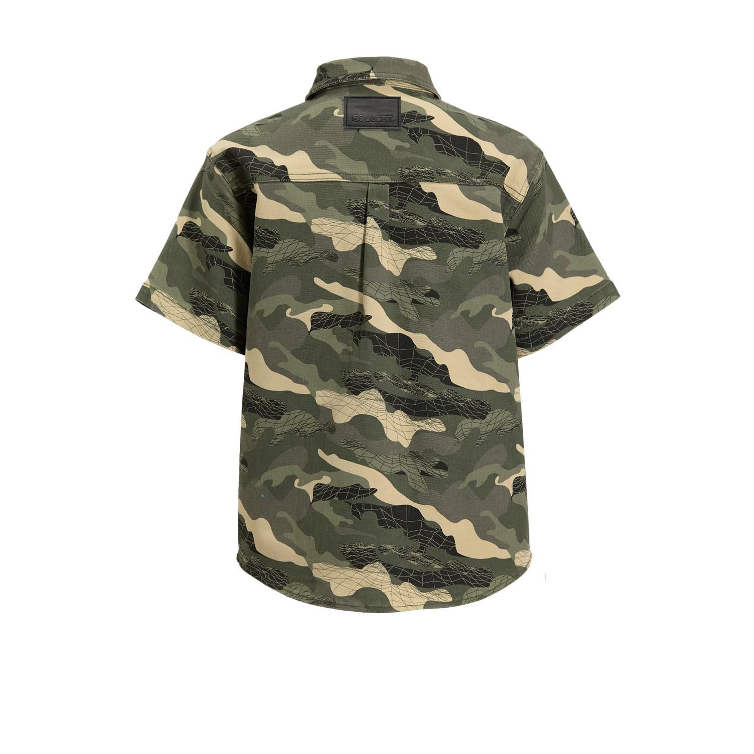 Coolcat twill overhemd Riley met camo print groen