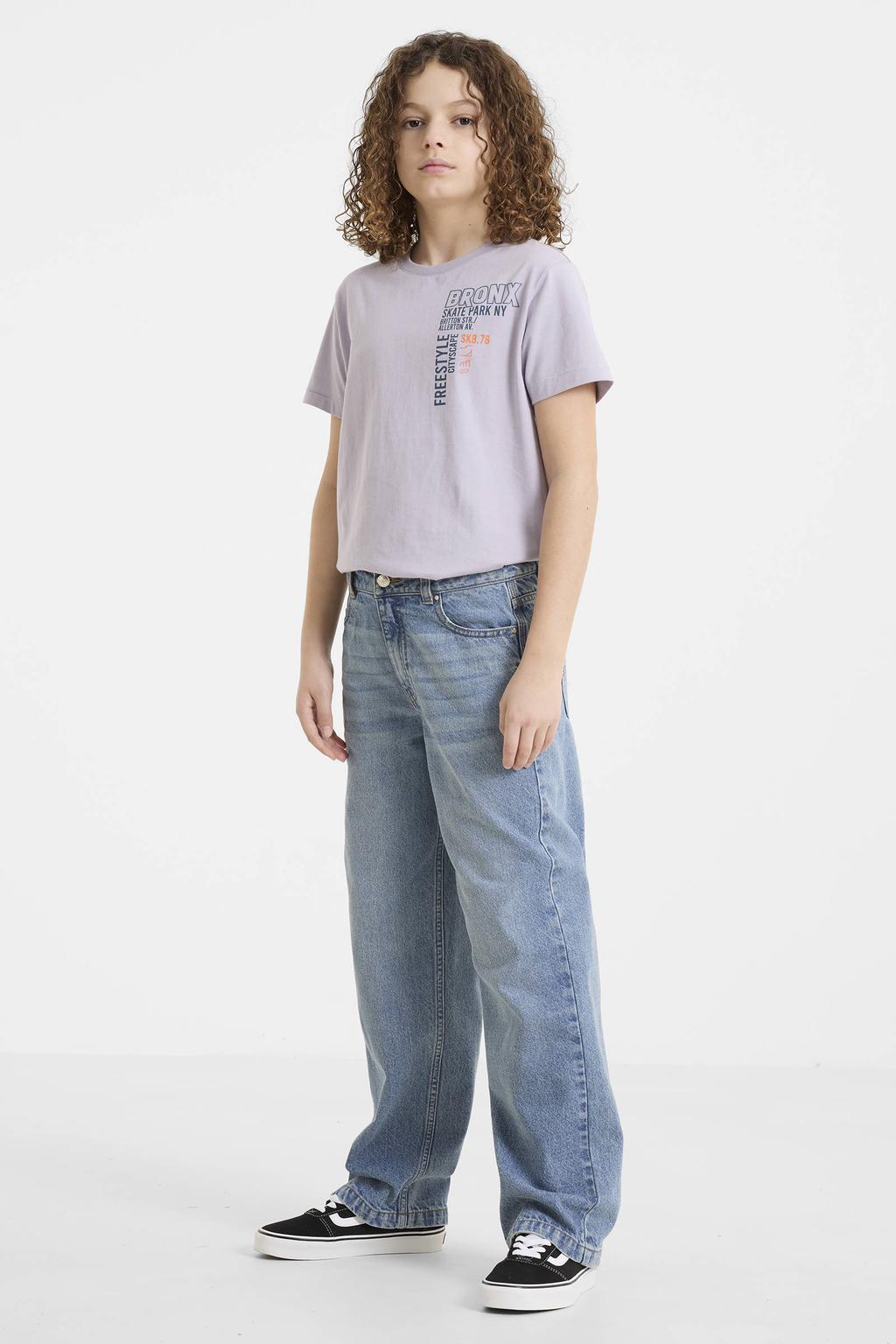 Lichtblauwe jongens Me & My Monkey e jeans met knoopsluiting