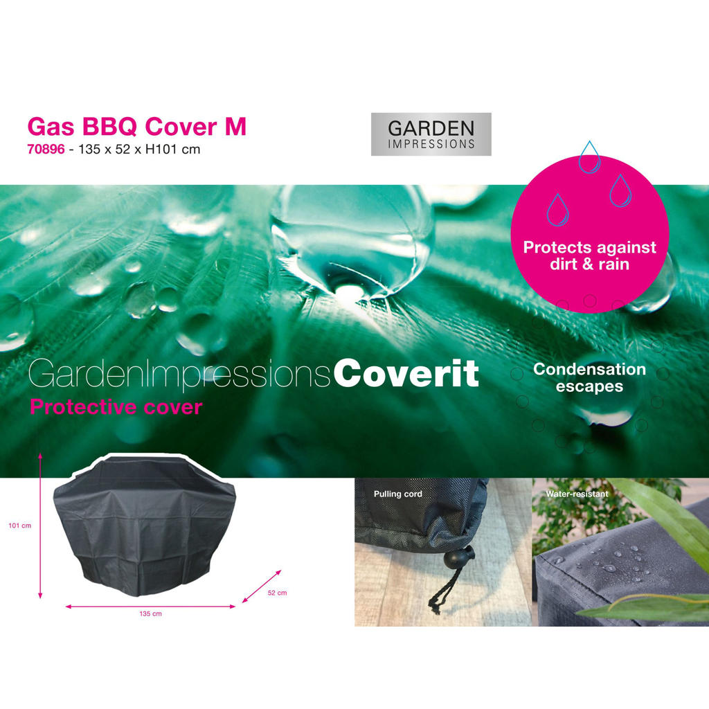 Garden Impressions Coverit Gas BBQ beschermhoes M - 135/70x52xH101