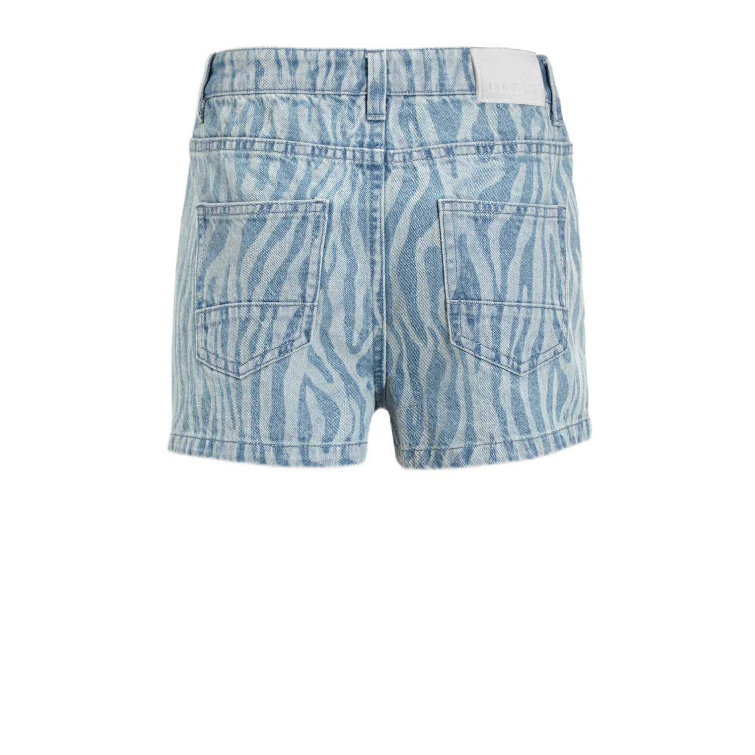 Coolcat denim short Isa met zebraprint blauw