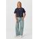 Coolcat wide leg jeans June met zebraprint blauw