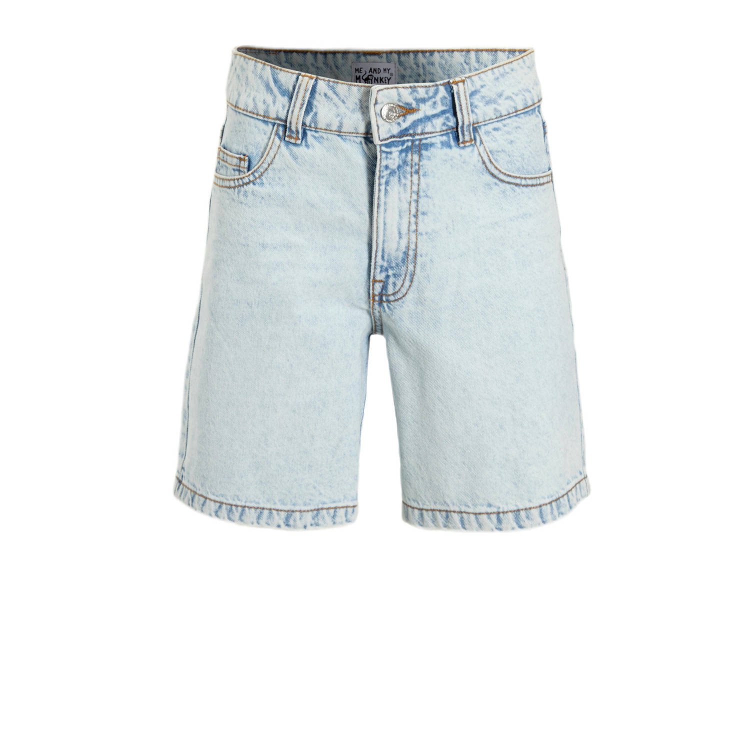 Me & My Monkey denim short Tijmen lichtblauw