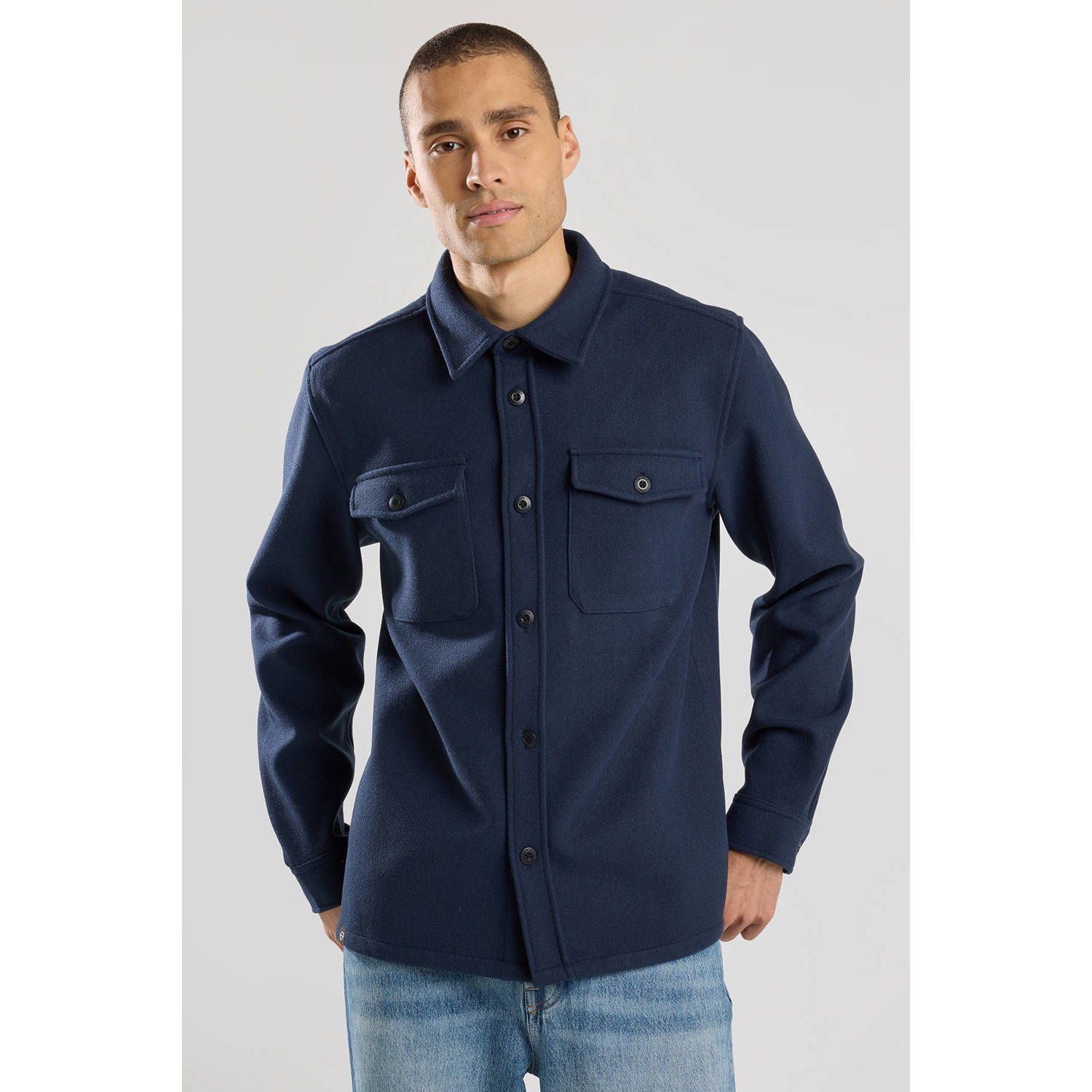America Today overshirt donkerblauw