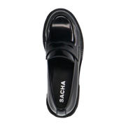thumbnail: Sacha chunky leren loafers zwart