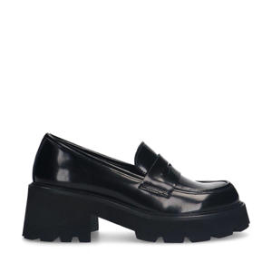 chunky leren loafers zwart