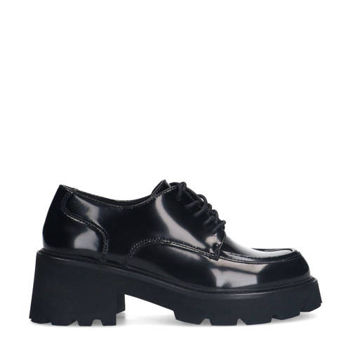 Sacha chunky leren veterschoenen zwart afbeelding