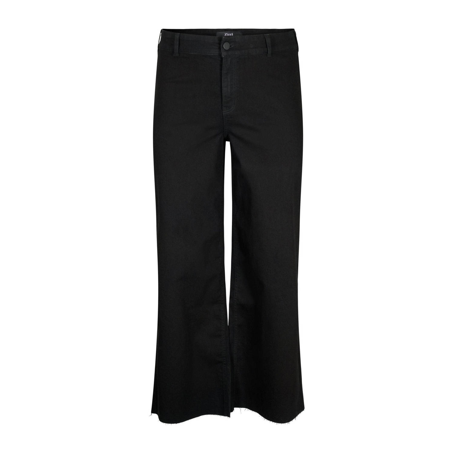 Zizzi high waist wide leg jeans black denim