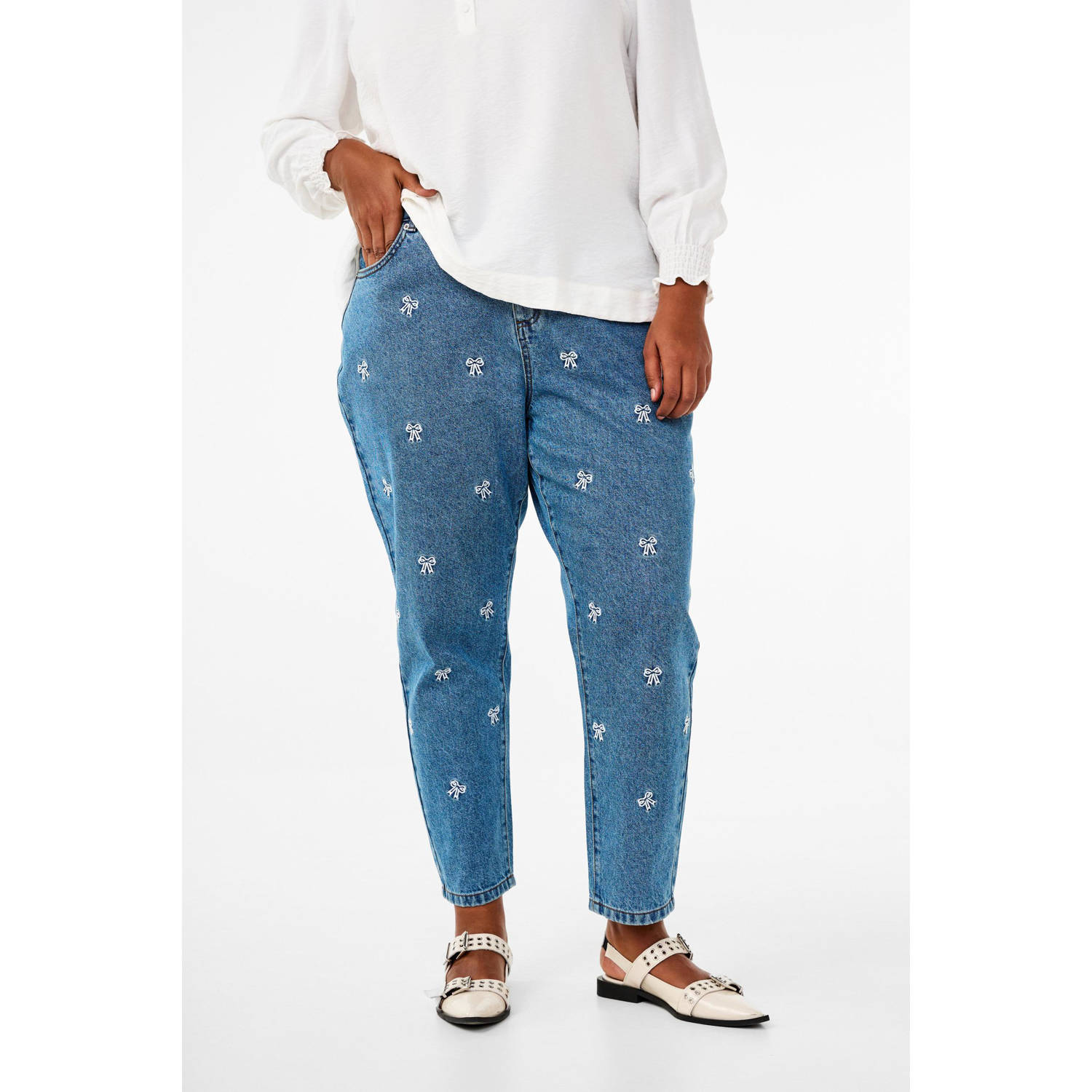 Zizzi mom jeans medium blue denim