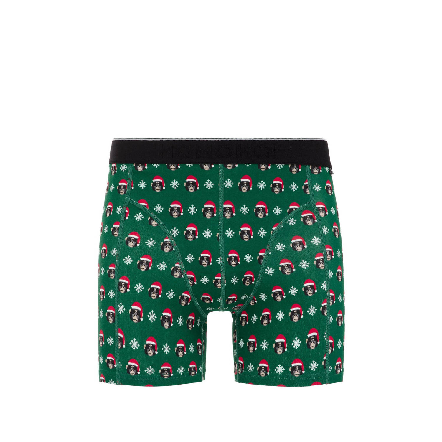 WE Fashion boxershort met kerst print groen