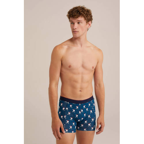 WE Fashion boxershort met kerst print blauw afbeelding
