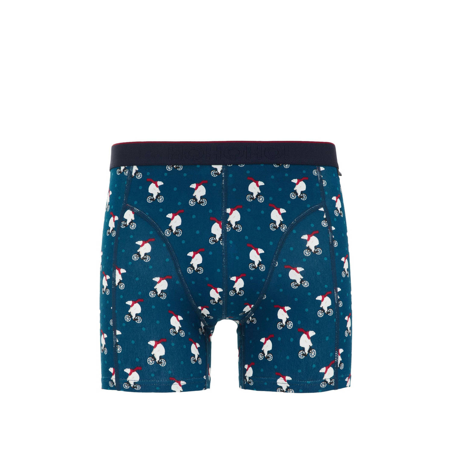 WE Fashion boxershort met kerst print blauw