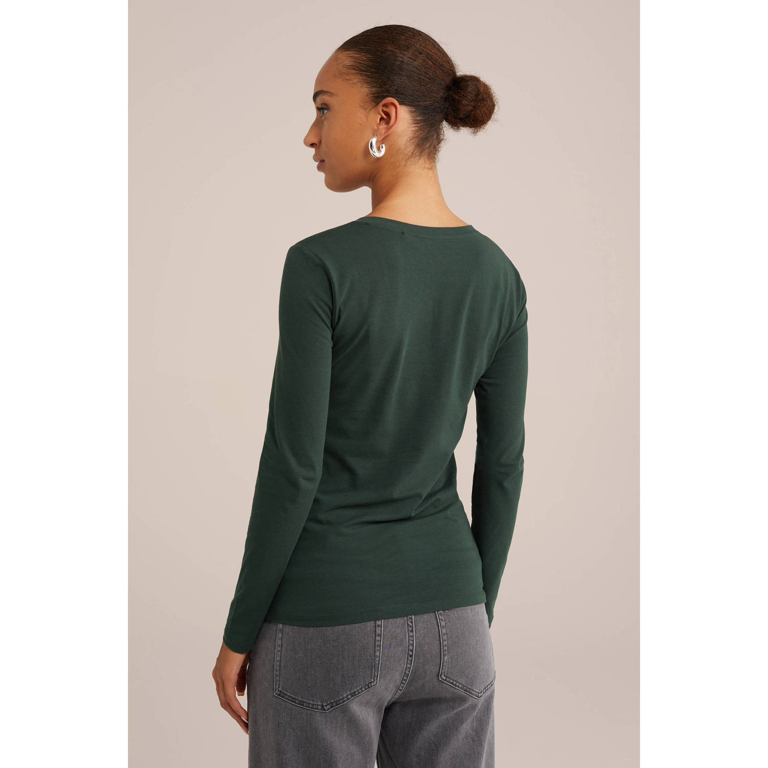 WE Fashion WE Fundamentals longsleeve donkergroen
