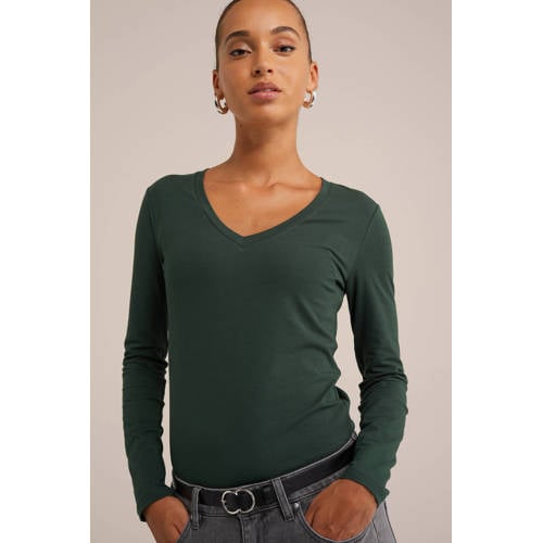 WE Fashion longsleeve donkergroen afbeelding