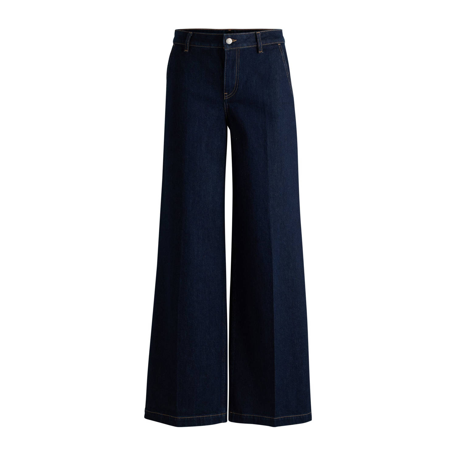 BOSS high waist wide leg jeans dark blue denim