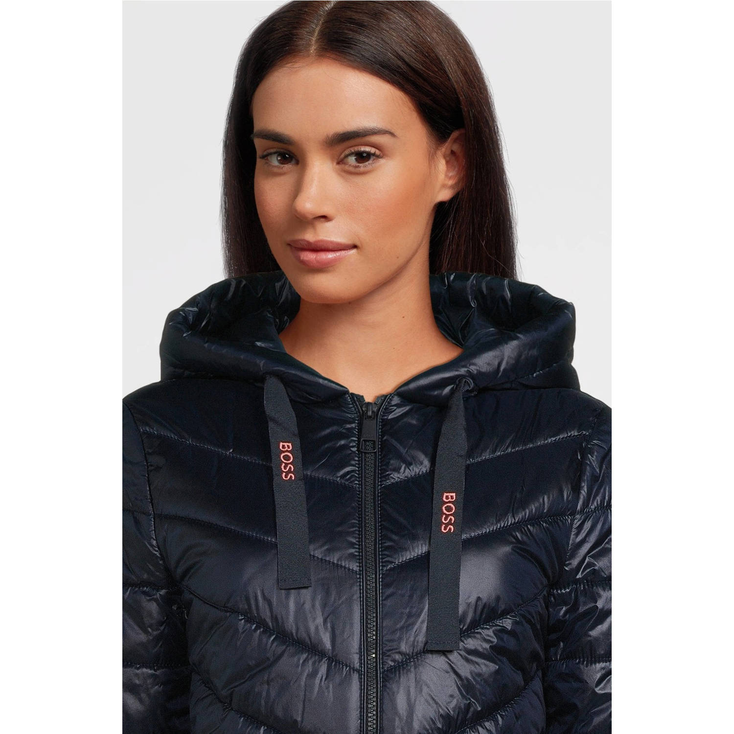 BOSS gewatteerde jas donkerblauw