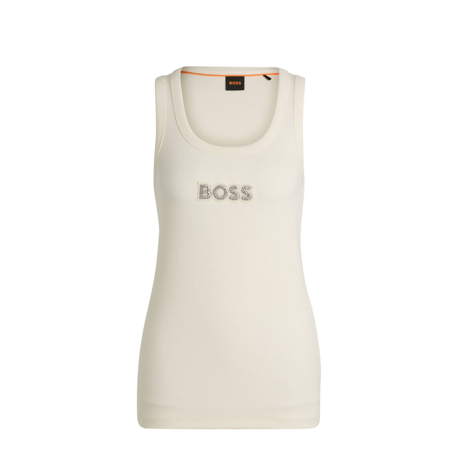Boss Orange Tanktop C_Ematite_stonebadge met boss-borduursel van glitterstenen