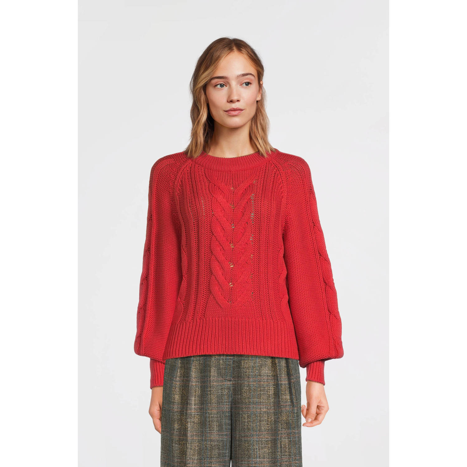 BOSS gebreide trui rood