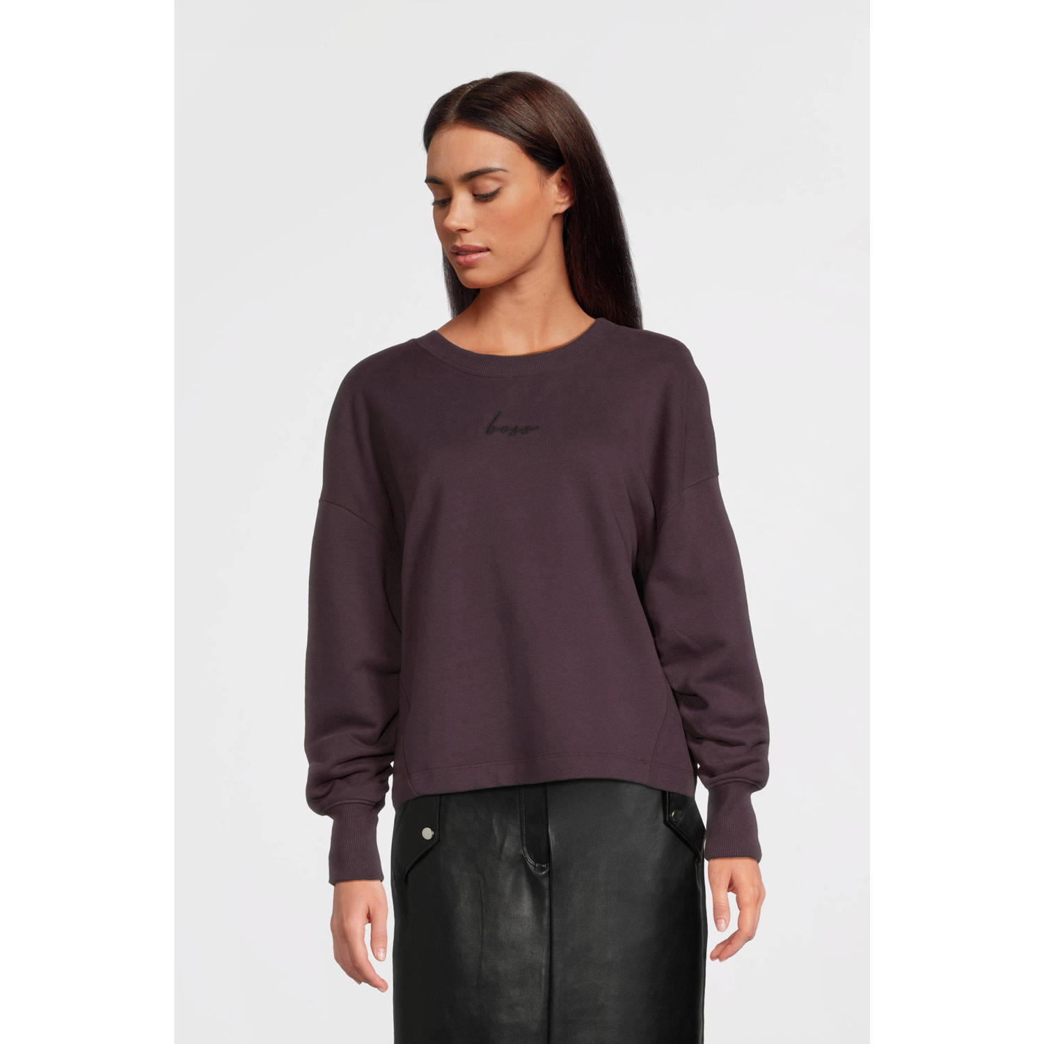 BOSS sweater donkerpaars