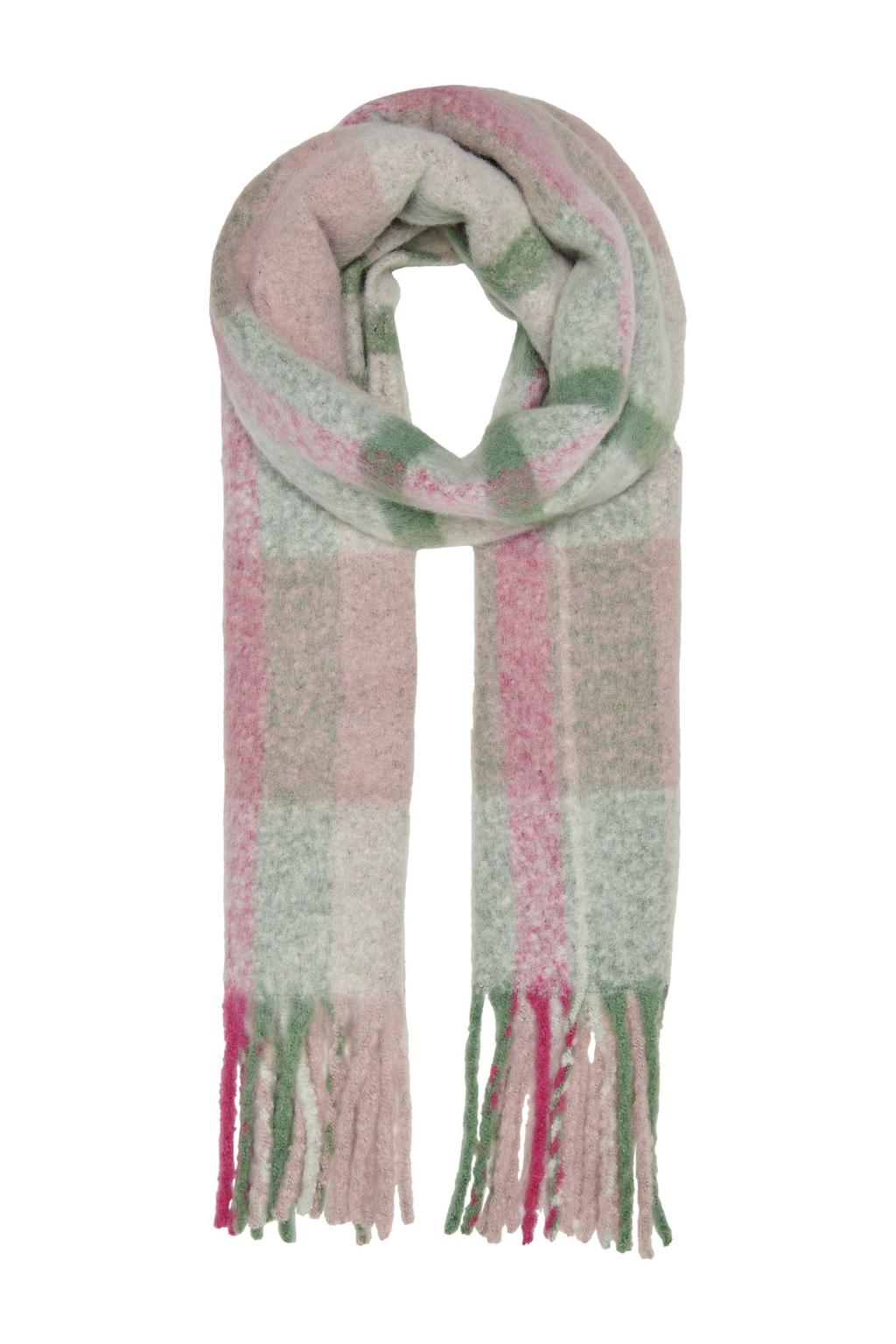 ONLY geruite sjaal ONLJENNA groen/roze