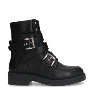 leren bikerboots zwart